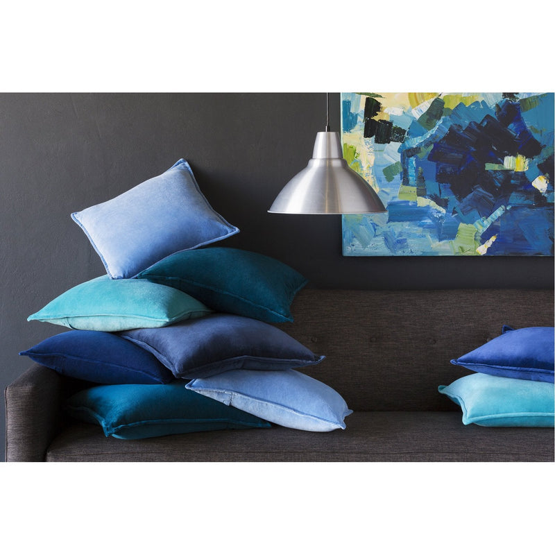 media image for Cotton Velvet CV-015 Velvet Pillow in Bright Blue by Surya 224