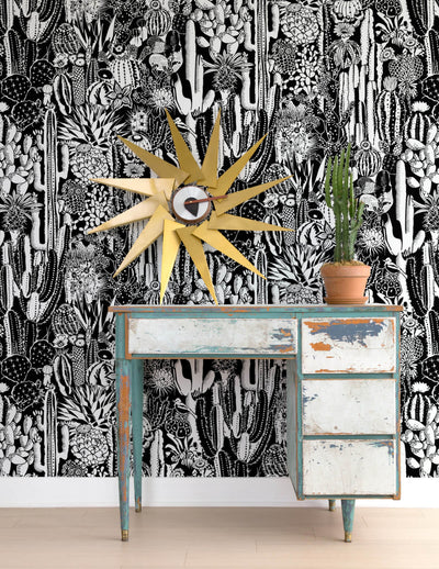 product image for Cactus Spirit Wallpaper in Contrast design by Aimee Wilder 77