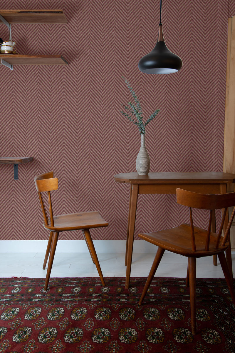 media image for Cafe Chevron Wallpaper in Burnt Sienna from the More Textures Collection by Seabrook Wallcoverings 275