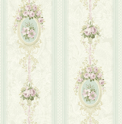 product image of Cameo Stripe Wallpaper in Violet from the Spring Garden Collection by Wallquest 513