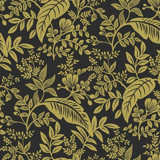 media image for Canopy Wallpaper in Gold and Black from the Rifle Paper Co. Collection by York Wallcoverings 216