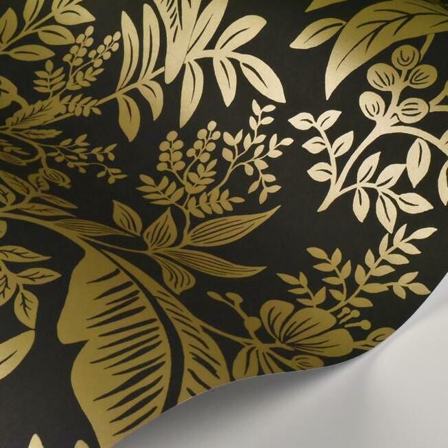 media image for Canopy Wallpaper in Gold and Black from the Rifle Paper Co. Collection by York Wallcoverings 220