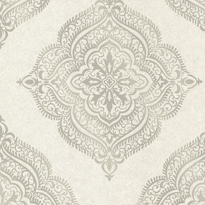 product image of sample capella fog medallion wallpaper from the avalon collection by brewster home fashions 1 549