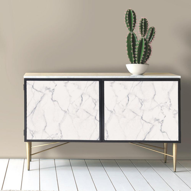 media image for Carrara Marble Peel & Stick Wallpaper in Blue and Grey by RoomMates for York Wallcoverings 22