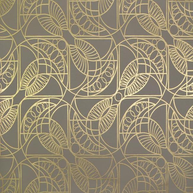 media image for Cartouche Wallpaper in Khaki and Gold by Antonina Vella for York Wallcoverings 253