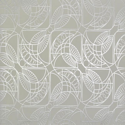 product image for Cartouche Wallpaper in White and Silver by Antonina Vella for York Wallcoverings 73