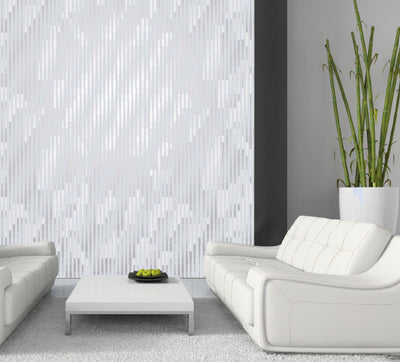 product image for Cascade Wallpaper in Silver Rain design by Jill Malek 43