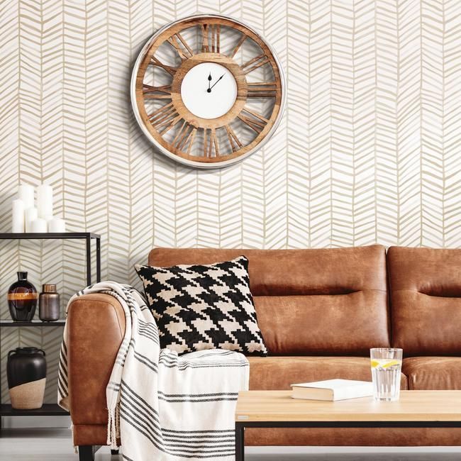 media image for Cat Coquillette Herringbone Peel & Stick Wallpaper in Neutral by RoomMates for York Wallcoverings 248