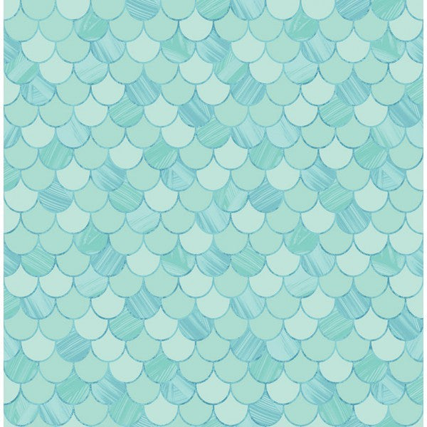 media image for Catalina Scales Wallpaper in Aqua from the Tortuga Collection by Seabrook Wallcoverings 239