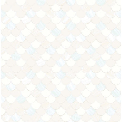 product image of Catalina Scales Wallpaper in White, Pearl, and Aqua from the Tortuga Collection by Seabrook Wallcoverings 577