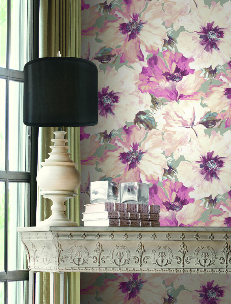 media image for Cecita Floral Wallpaper from the Lugano Collection by Seabrook Wallcoverings 248