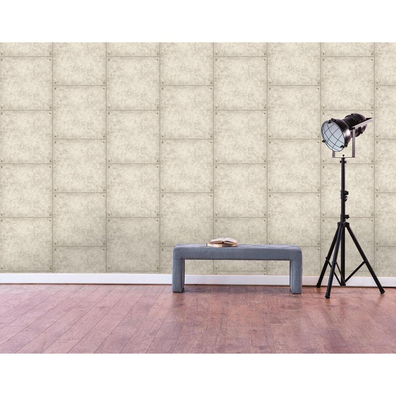 media image for Cement Peel & Stick Wallpaper in Grey by RoomMates for York Wallcoverings 215