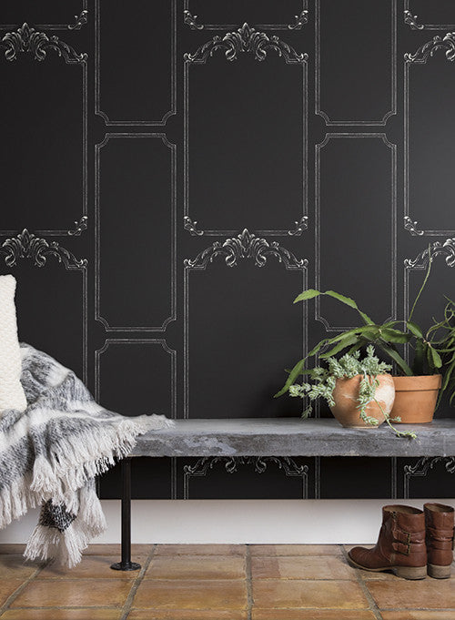 media image for Chalkboard Wallpaper in Black from the Magnolia Home Collection by Joanna Gaines for York Wallcoverings 256