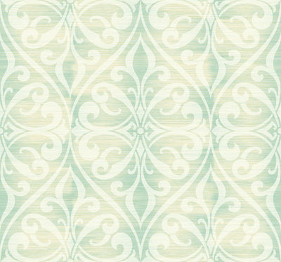 product image for Chambon Ogee Wallpaper in Green from the Lugano Collection by Seabrook Wallcoverings 1