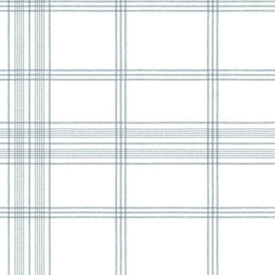 product image of Charter Plaid Wallpaper in Blue from the Water's Edge Collection by York Wallcoverings 565