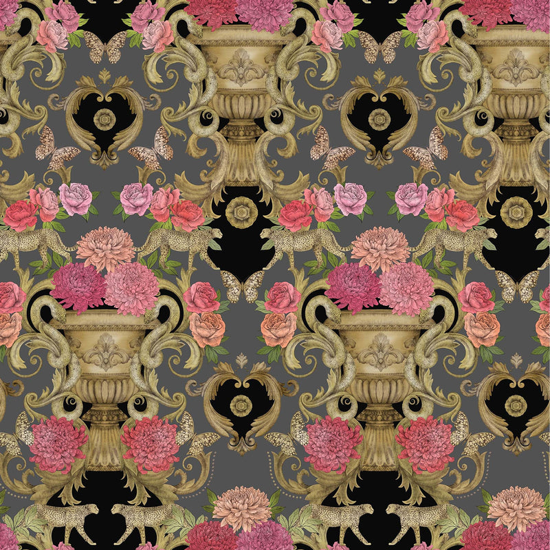 media image for Chateau Wallpaper in Noir from the Daydreams Collection by Matthew Williamson for Osborne & Little 20