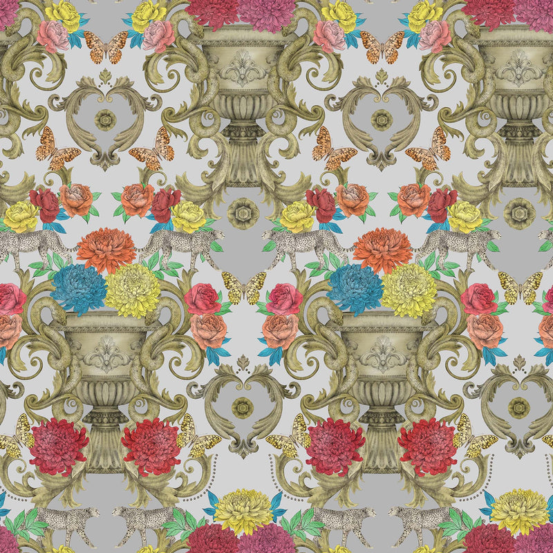 media image for Chateau Wallpaper in Silver from the Daydreams Collection by Matthew Williamson for Osborne & Little 216