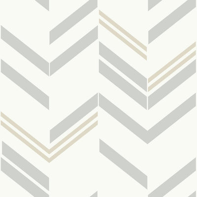 product image of Chevron Stripe Peel & Stick Wallpaper in Grey by RoomMates for York Wallcoverings 576