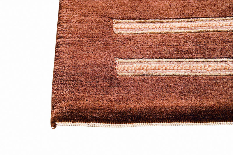 media image for Chicago Collection Wool and Viscose Area Rug in Brown design by Mat the Basics 222