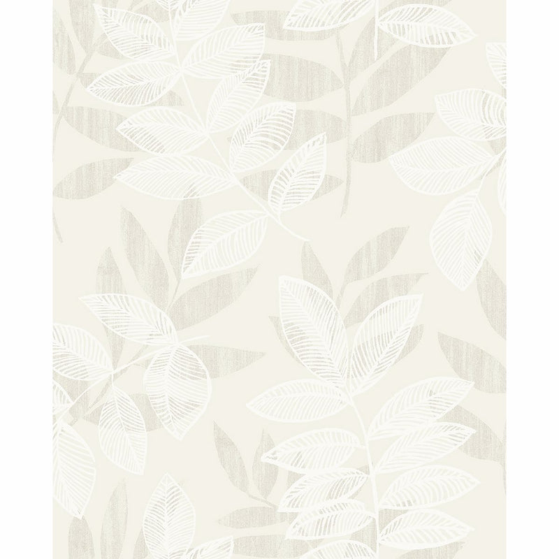 media image for Chimera Flocked Leaf Wallpaper in Champagne from the Celadon Collection by Brewster Home Fashions 283