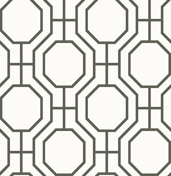media image for Circuit Black and White Modern Ironwork Wallpaper from the Symetrie Collection by Brewster Home Fashions 272