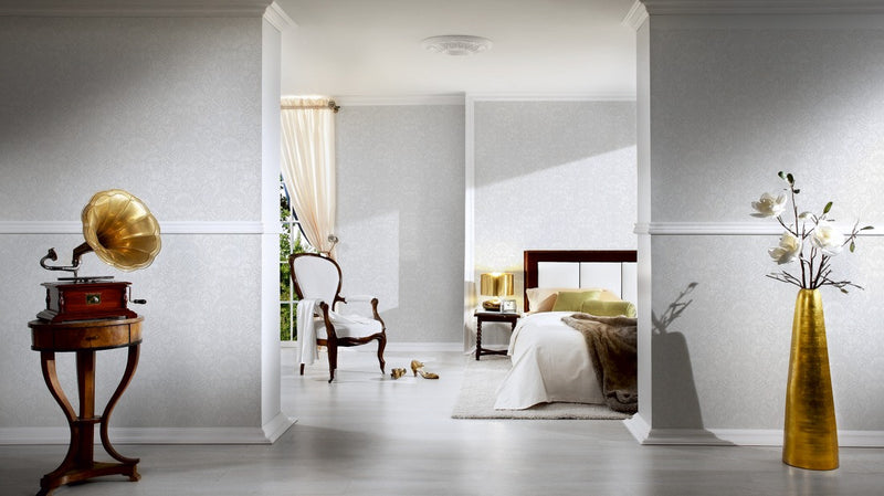 media image for Classic Damask Wallpaper in Cream and White design by BD Wall 230