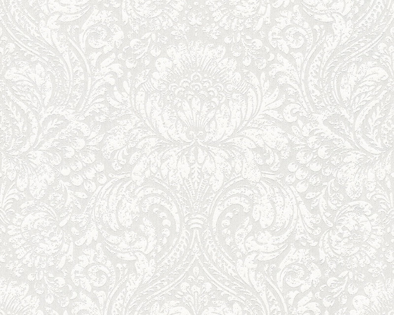 media image for Classic Damask Wallpaper in Cream and White design by BD Wall 232