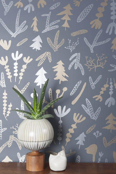 product image for Cle Elum Wallpaper in Charcoal, Silver, and Gold design by Thatcher Studio 45