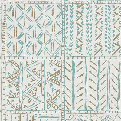 product image for Cloisters Wallpaper in Aqua and Taupe from the Ashdown Collection by Nina Campbell for Osborne & Little 44
