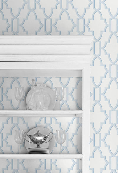 product image for Coastal Lattice Peel-and-Stick Wallpaper in Hampton Blue from the Luxe Haven Collection by Lillian August 50