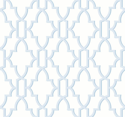 product image of Coastal Lattice Peel-and-Stick Wallpaper in Hampton Blue from the Luxe Haven Collection by Lillian August 529