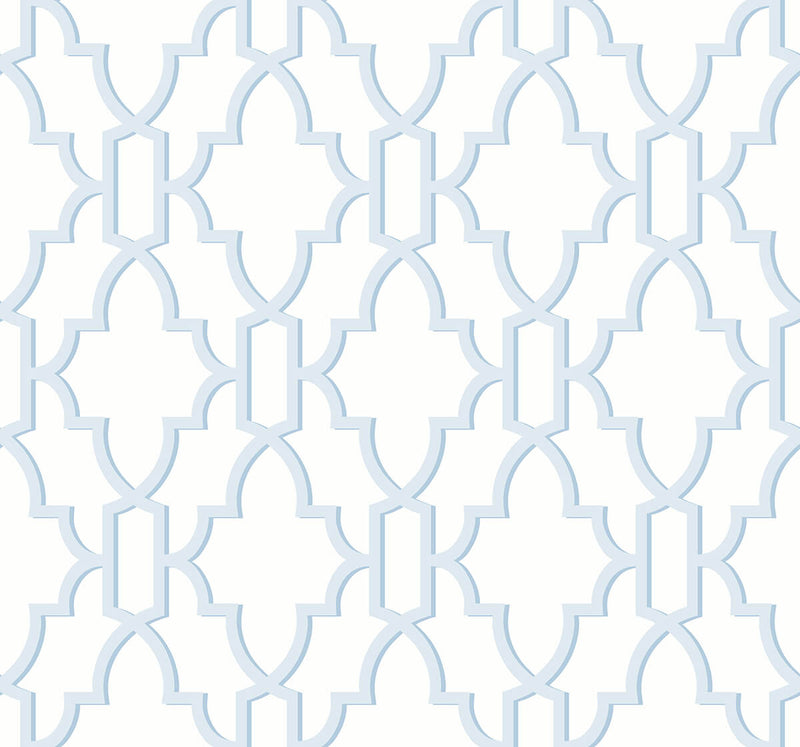 media image for Coastal Lattice Peel-and-Stick Wallpaper in Hampton Blue from the Luxe Haven Collection by Lillian August 214