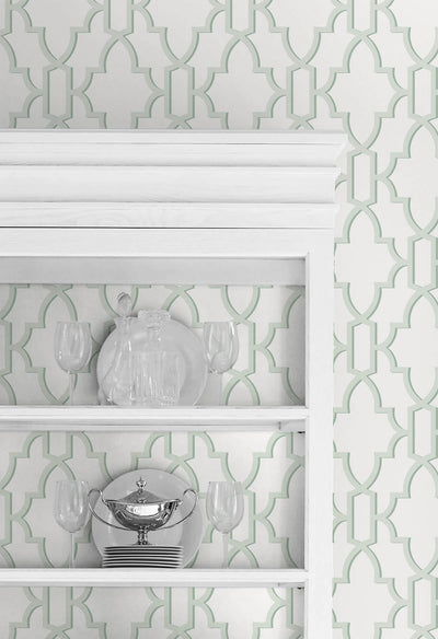 product image for Coastal Lattice Peel-and-Stick Wallpaper in Seaglass from the Luxe Haven Collection by Lillian August 75