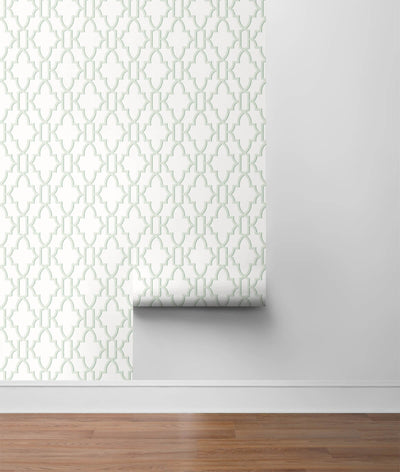 product image for Coastal Lattice Peel-and-Stick Wallpaper in Seaglass from the Luxe Haven Collection by Lillian August 46