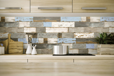 product image for Colorful Shiplap Peel-and-Stick Wallpaper by NextWall 66