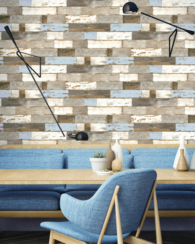 product image for Colorful Shiplap Peel-and-Stick Wallpaper by NextWall 62