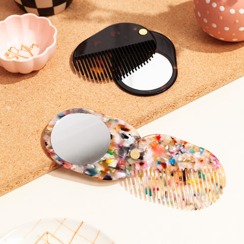 media image for 2 in 1 pocket comb mirror in multi party 3 237