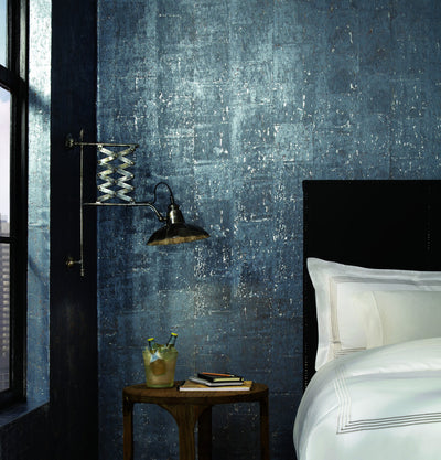 product image of Cork Wallpaper in Blues from Industrial Interiors II by Ronald Redding for York Wallcoverings 540