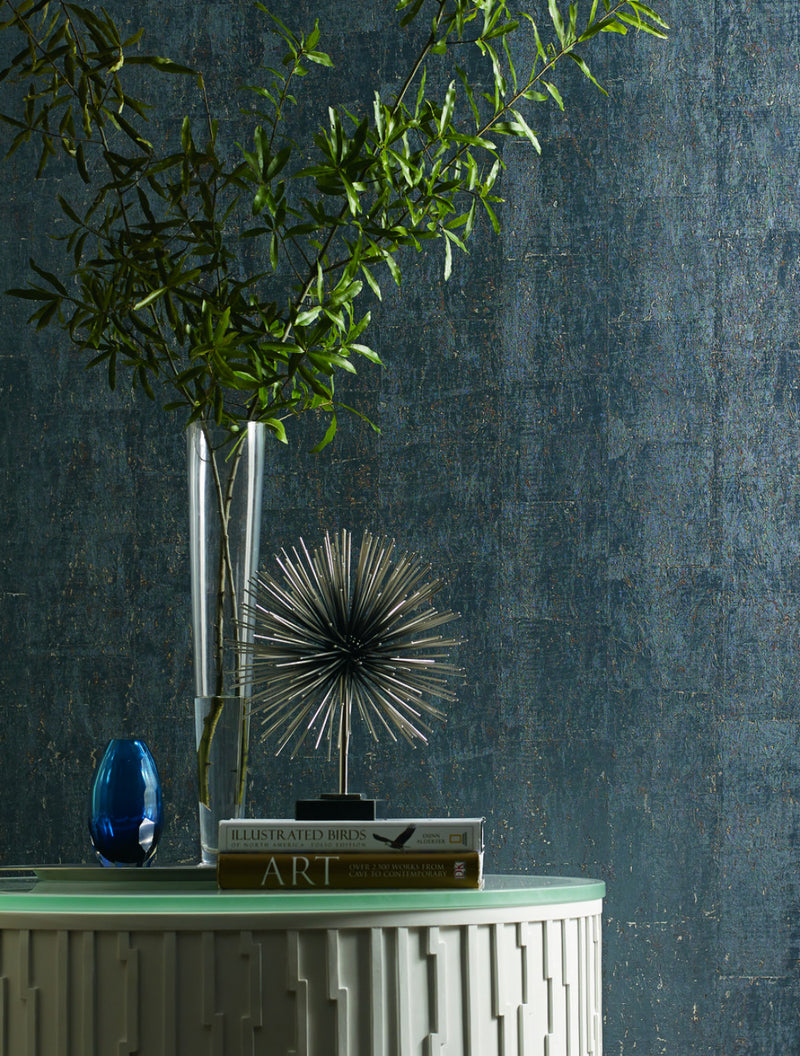 media image for Cork Wallpaper in Blues from Industrial Interiors II by Ronald Redding for York Wallcoverings 252