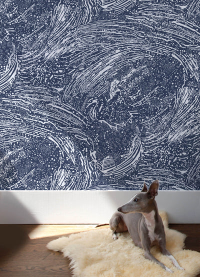 product image for Cosmic Splash Wallpaper in Lazurite design by Aimee Wilder 75