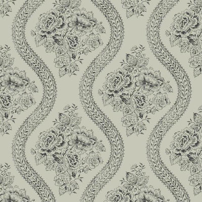 product image for Coverlet Floral Wallpaper in Grey and Black from the Magnolia Home Collection by Joanna Gaines for York Wallcoverings 61