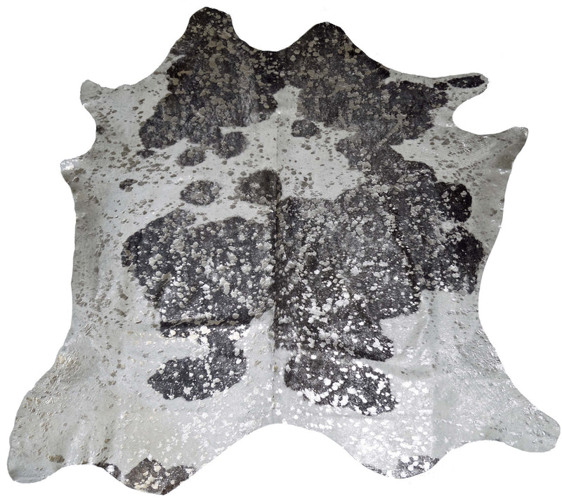 media image for Silver Acid Wash Black and White Cowhide Rug design by BD Hides 248