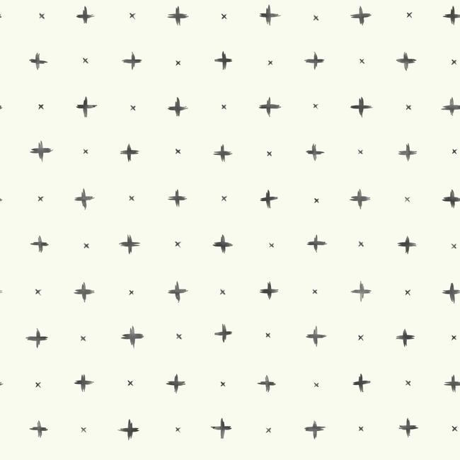 media image for Cross Stitch Peel & Stick Wallpaper in Black and Ivory by Joanna Gaines for York Wallcoverings 298