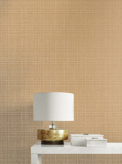 product image for Crosshatch Linen Wallpaper in Antique Brass from the Essential Textures Collection by Seabrook Wallcoverings 25