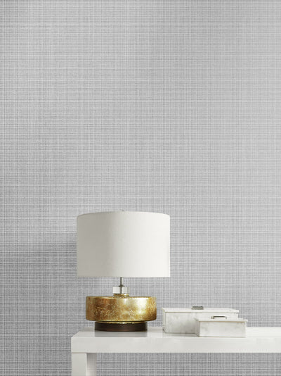 product image for Crosshatch Linen Wallpaper in Silver from the Essential Textures Collection by Seabrook Wallcoverings 57