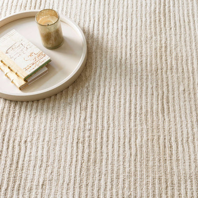 product image for cut stripe ivory hand knotted viscose wool rug by annie selke rda243 258 5 82