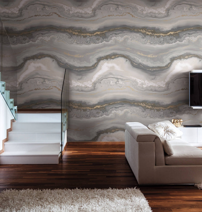 media image for Moontide Wallpaper in Pyrite from the Artisan Digest Collection by York Wallcoverings 224