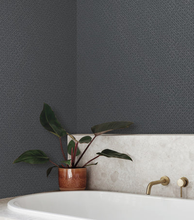 product image of Bede Wallpaper in Black from the Artisan Digest Collection by York Wallcoverings 50