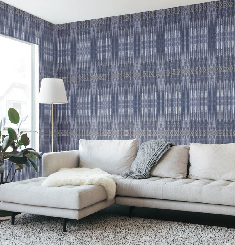 media image for Insight Wallpaper in Indigo from the Artisan Digest Collection by York Wallcoverings 246