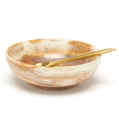 product image for Onyx-Marble Bowl with Golden Spoon in Gift Box with 5 Assorted Colors 2